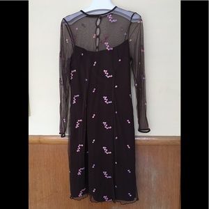 Gorgeous brown net embroidered dress